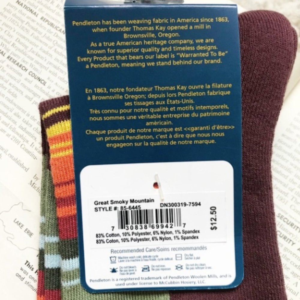 Pendleton UNISEX Smoky Mountain National Park Collection Stripe Socks - Picture 7 of 12